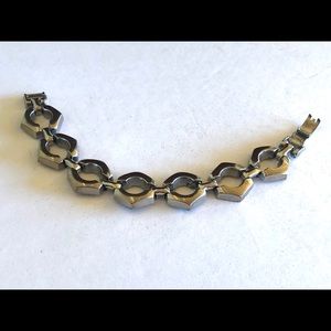 Vintage Silver Industrial Steel Lug Nut Bracelet